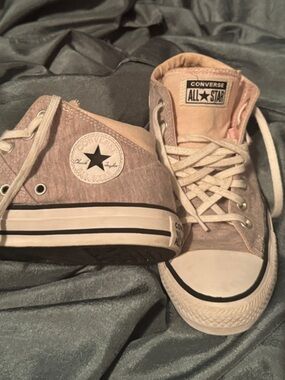 Converse Madison Mid Top Sneakers womens size 8 Heather Pink & White